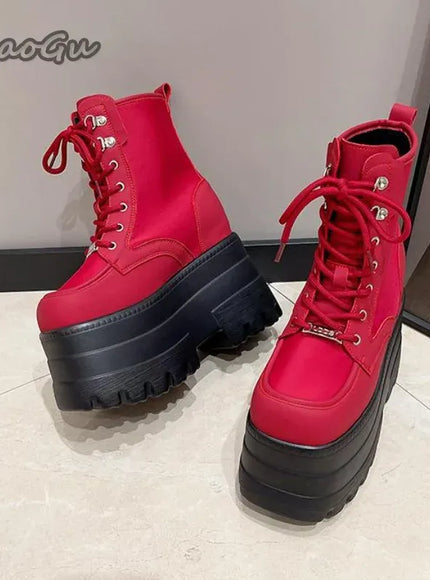 KissICON Height Increasing Super High Heeled Women's Boots Thick