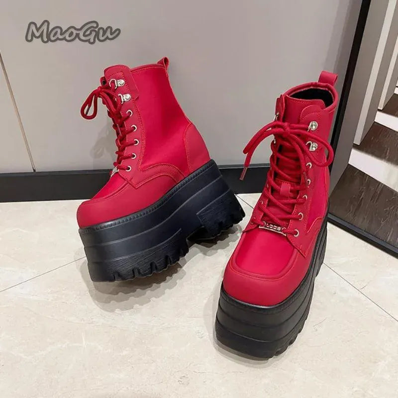 KissICON Height Increasing Super High Heeled Women's Boots Thick