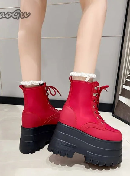 KissICON Height Increasing Super High Heeled Women's Boots Thick