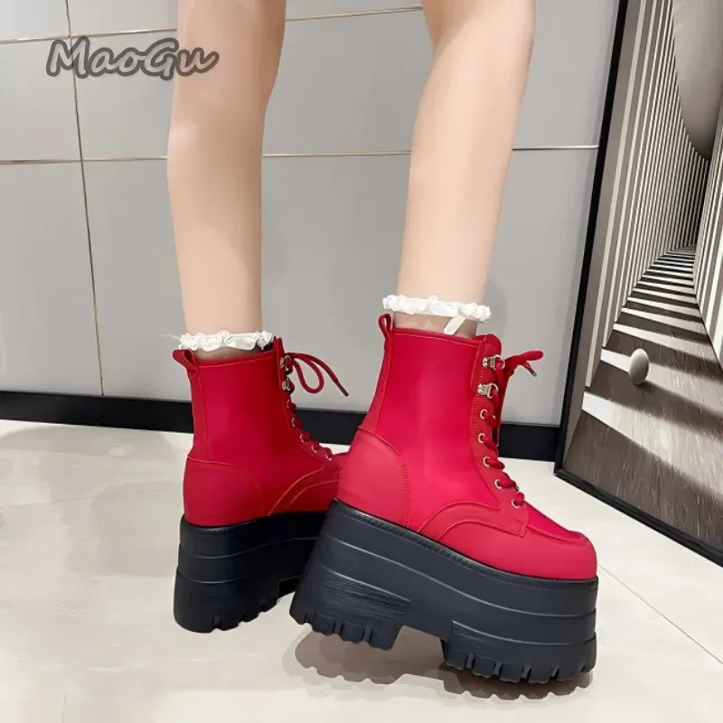 KissICON Height Increasing Super High Heeled Women's Boots Thick