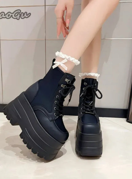 KissICON Height Increasing Super High Heeled Women's Boots Thick
