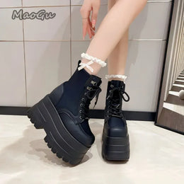 KissICON Height Increasing Super High Heeled Women's Boots Thick