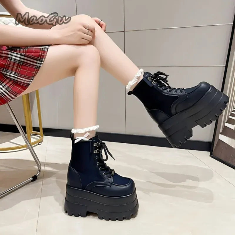 KissICON Height Increasing Super High Heeled Women's Boots Thick