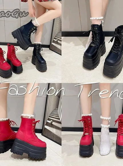 KissICON Height Increasing Super High Heeled Women's Boots Thick