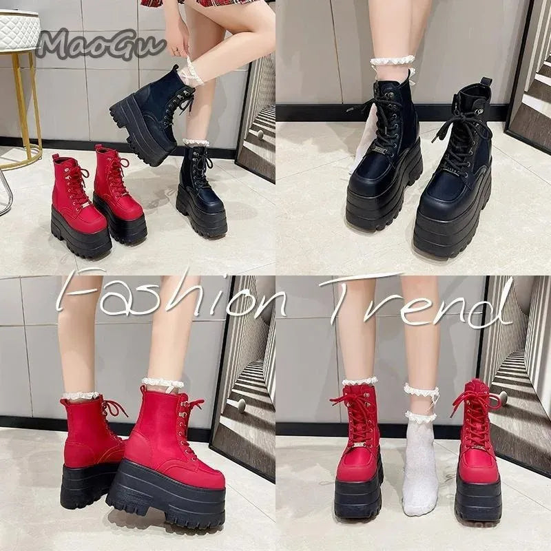KissICON Height Increasing Super High Heeled Women's Boots Thick