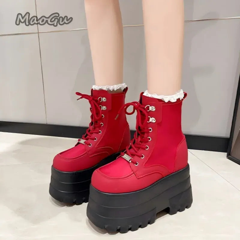 KissICON Height Increasing Super High Heeled Women's Boots Thick