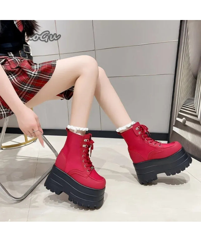 KissICON Height Increasing Super High Heeled Women's Boots Thick