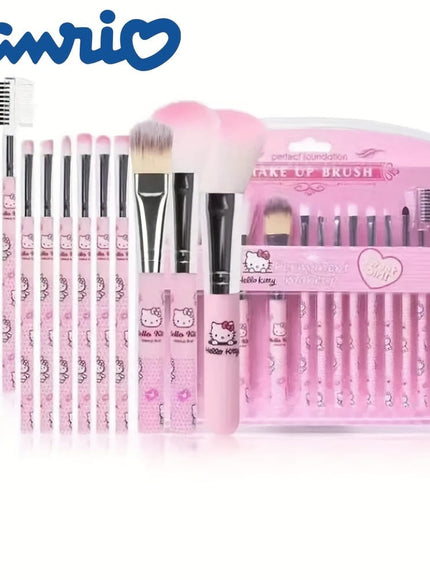 KissICON Hello Kitty 12 Hello Kitty 12pc Makeup Brush Set – Cute Soft Sensitive