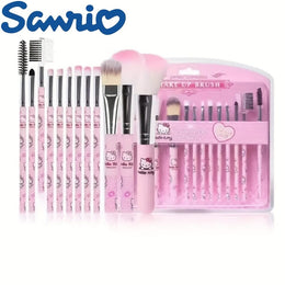 KissICON Hello Kitty 12 Hello Kitty 12pc Makeup Brush Set – Cute Soft Sensitive