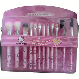 KissICON Hello Kitty 12 Hello Kitty 12pc Makeup Brush Set – Cute Soft Sensitive
