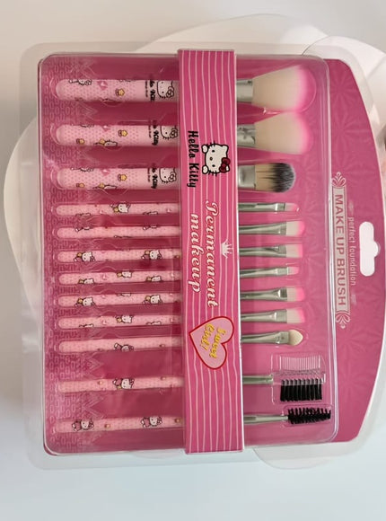 KissICON Hello Kitty 12 Hello Kitty 12pc Makeup Brush Set – Cute Soft Sensitive