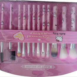 KissICON Hello Kitty 12 Hello Kitty 12pc Makeup Brush Set – Cute Soft Sensitive