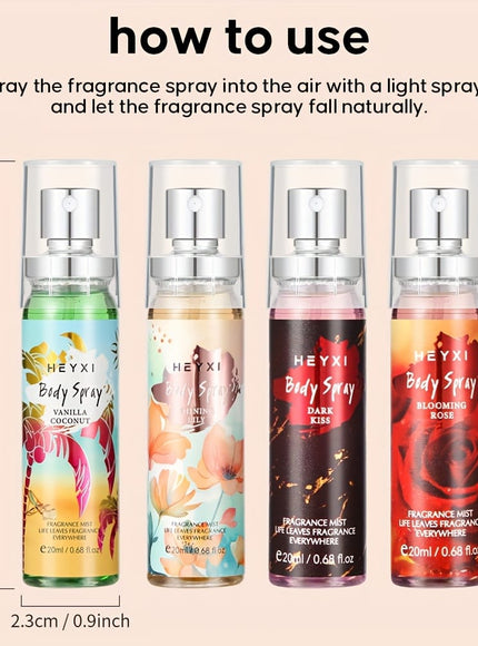 KissICON Heyxi 4 Floral Body Sprays Longlasting