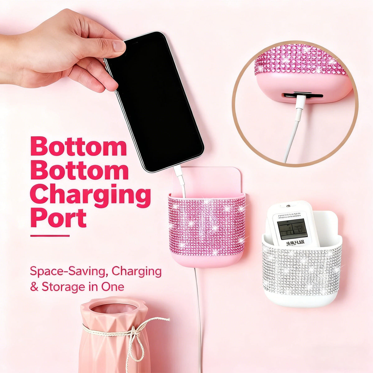 jkthpu-45 Hidden Port Wall Charger  Organizer DeskBedside Solution