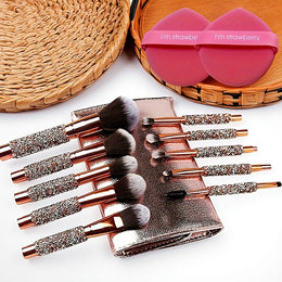 KissICON High-end Golden Golden Handmade Makeup Brush Set – Gifts Her
