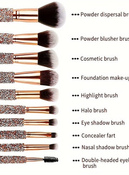 KissICON High-end Golden Golden Handmade Makeup Brush Set – Gifts Her