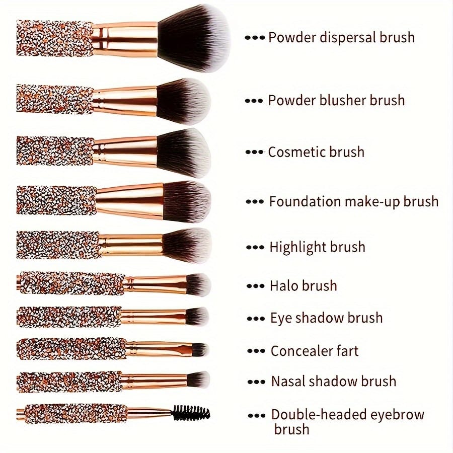 KissICON High-end Golden Golden Handmade Makeup Brush Set – Gifts Her