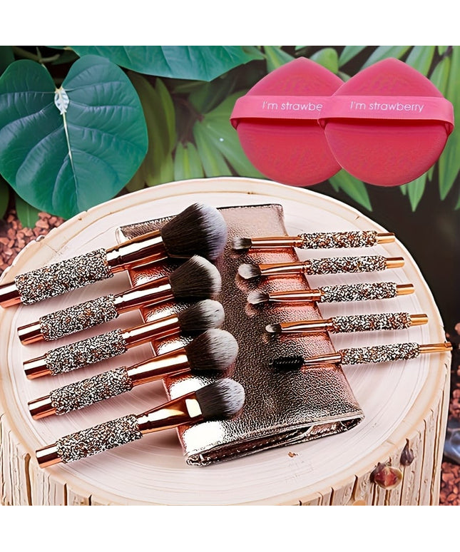KissICON High-end Golden Golden Handmade Makeup Brush Set – Gifts Her