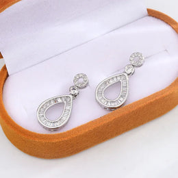 KissICON High Quality 925 Silver Plated Women's Earrings Shiny Zircon Studs Women's Party Jewelry Anniversary Gift