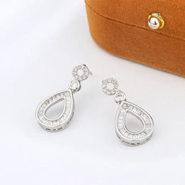 KissICON High Quality 925 Silver Plated Women's Earrings Shiny Zircon Studs Women's Party Jewelry Anniversary Gift