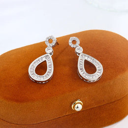 KissICON High Quality 925 Silver Plated Women's Earrings Shiny Zircon Studs Women's Party Jewelry Anniversary Gift