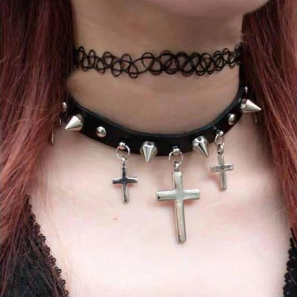 KissICON High Quality Gothic Jewellery Braided Fish Thread Choker Necklace Vintage Elastic Tattoo Choker Retro Necklace