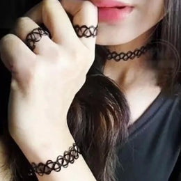 KissICON High Quality Gothic Jewellery Braided Fish Thread Choker Necklace Vintage Elastic Tattoo Choker Retro Necklace