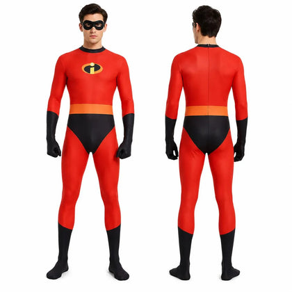 KissICON High Quality Mr Mrs Incredibles Cosplay Elastigirl  Family Adult  Suit Jumpsuit Bodysuit Halloween Costumes Women