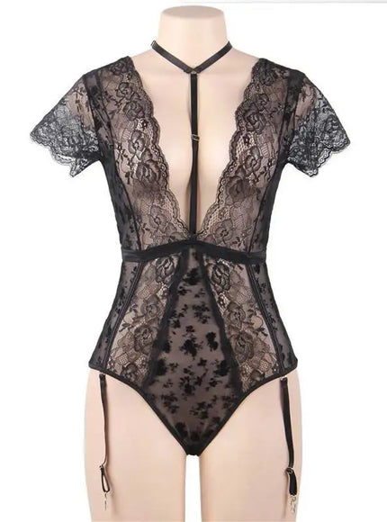 KissICON High Quality Plus Size Big Size  Women Sexy bodysuit onesies Teddies Jumpsuit from M-5XL