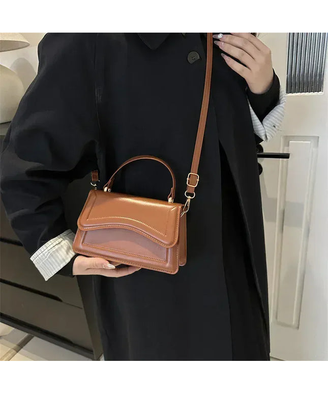 Dropshipman High Quality PU Leather Handbag Purse Women's Bag Solid Color Shoulder Crossbody Bags Lady Messenger Small Tote for Women Girls