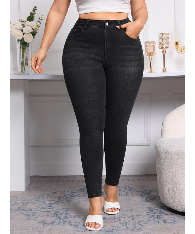 jkthpu-45 High - Waist Black Skinny Jeans - Slim