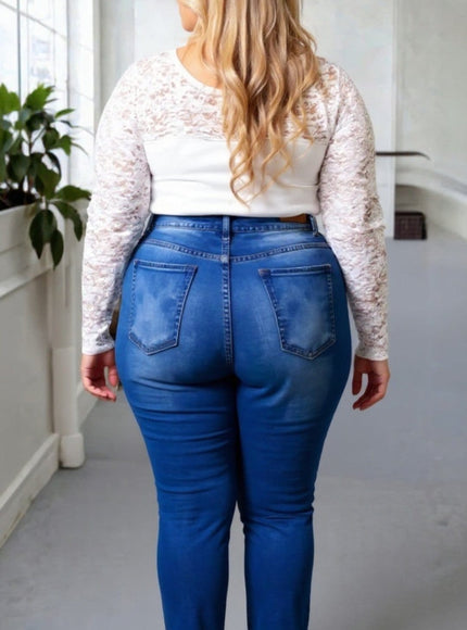 KissICON High-Waisted Dark Wash Denim Jeans