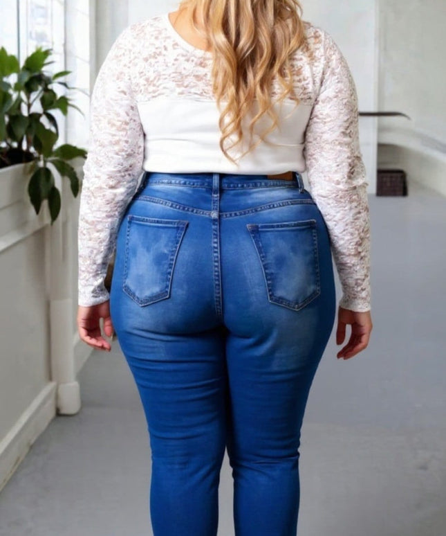 KissICON High-Waisted Dark Wash Denim Jeans