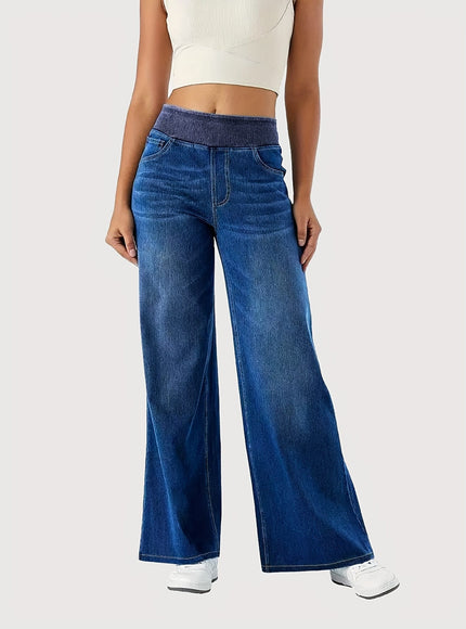 jkthpu-45 HighWaist Stretch Denim Straight Jeans