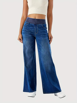 jkthpu-45 HighWaist Stretch Denim Straight Jeans