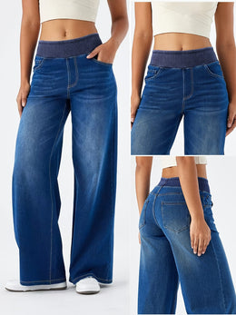 jkthpu-45 HighWaist Stretch Denim Straight Jeans
