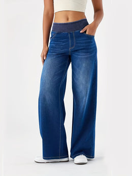 jkthpu-45 HighWaist Stretch Denim Straight Jeans