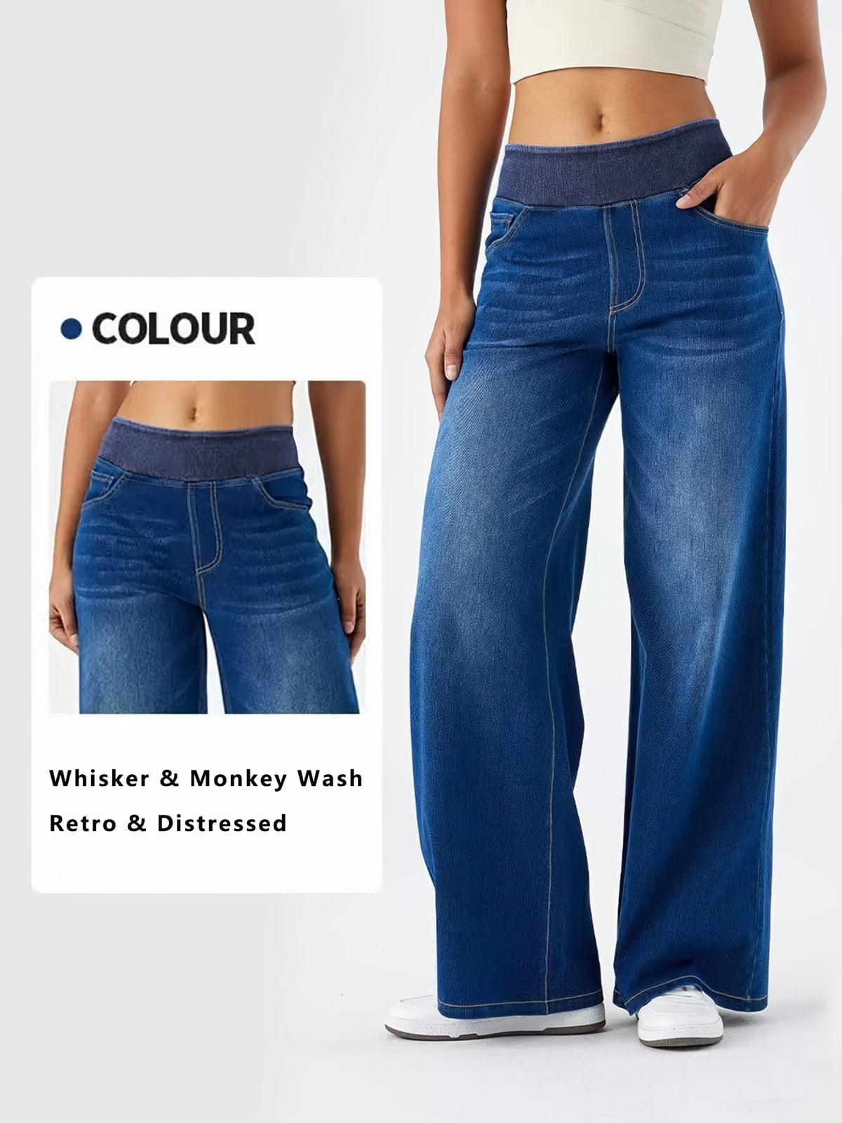 jkthpu-45 HighWaist Stretch Denim Straight Jeans