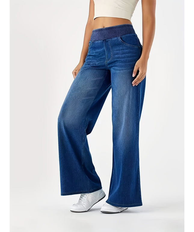 jkthpu-45 HighWaist Stretch Denim Straight Jeans