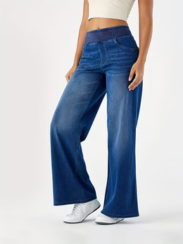 jkthpu-45 HighWaist Stretch Denim Straight Jeans