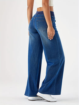 jkthpu-45 HighWaist Stretch Denim Straight Jeans