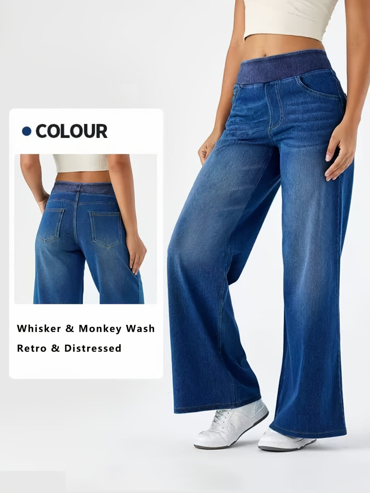 jkthpu-45 HighWaist Stretch Denim Straight Jeans