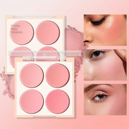 jkthpu-45 💋 HISYI 4-Color Blush Palette - Buildable Matte