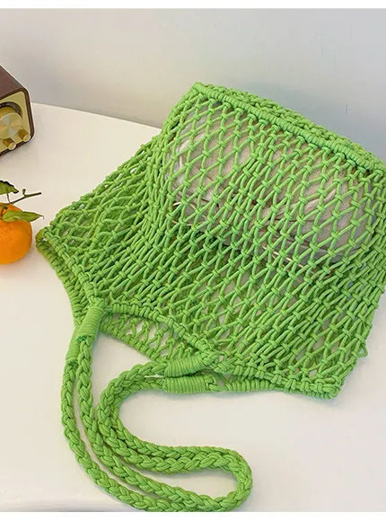 KissICON Hollow Inner Pocket Cotton Rope Seaside Beach