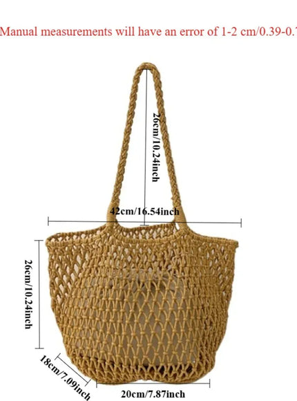 KissICON Hollow Inner Pocket Cotton Rope Seaside Beach