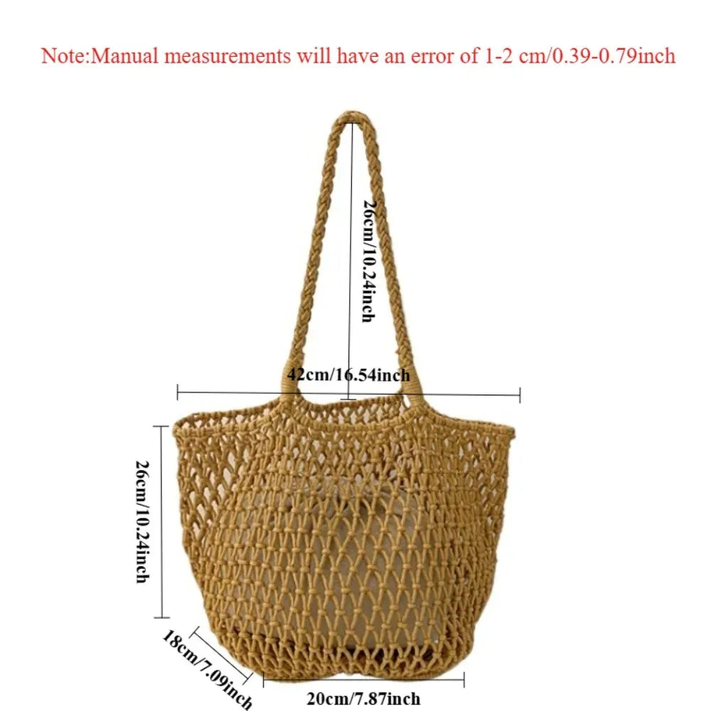 KissICON Hollow Inner Pocket Cotton Rope Seaside Beach
