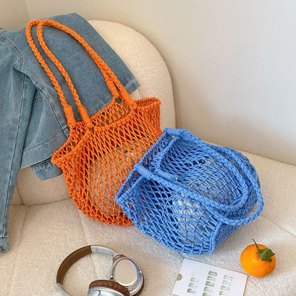 KissICON Hollow Inner Pocket Cotton Rope Seaside Beach