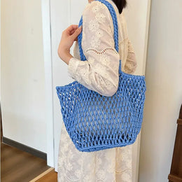 KissICON Hollow Inner Pocket Cotton Rope Seaside Beach