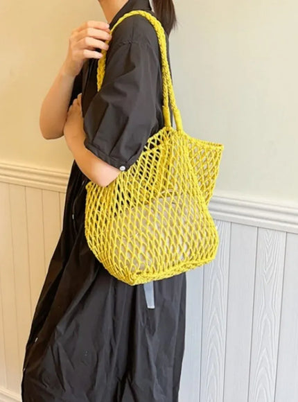 KissICON Hollow Inner Pocket Cotton Rope Seaside Beach