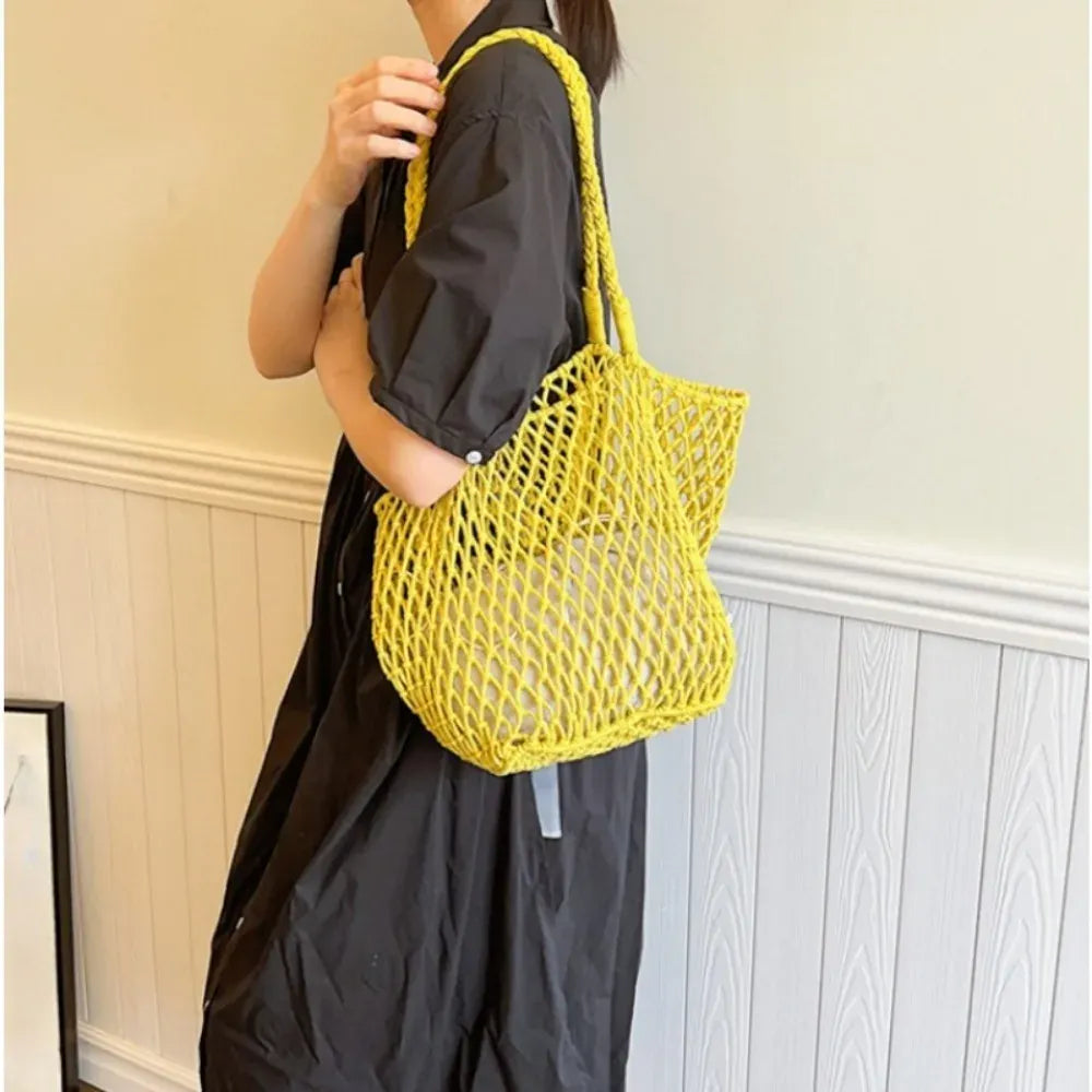 KissICON Hollow Inner Pocket Cotton Rope Seaside Beach